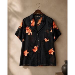 Vintage Tommy Bahama Floral 100% Silk Button-Up Blouse – Size Small